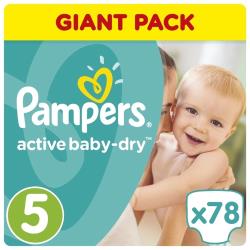 Pampers подгузники Active Baby-Dry 5 (11-16 кг), 150шт