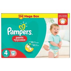 Pampers трусики Pants 4 (9-14 кг), 104 шт., белый