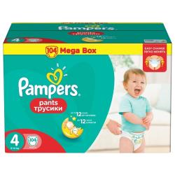 Pampers трусики Pants 4 (9-14 кг), 104 шт., белый