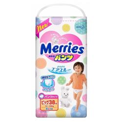 Merries трусики XL, 12-22 кг, 24 шт., белый