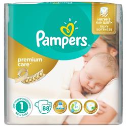 Подгузники для новорожденных Pampers Premium Care 1 размер, 2-5 кг, 20 шт, ультрамягкие