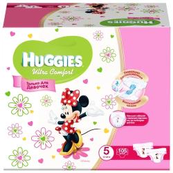 Подгузники Huggies Ultra Comfort для девочек 12-22кг, 5 размер, 84шт