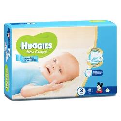 Подгузники Huggies Ultra Comfort для мальчиков 5-9кг, 3 размер, 94 шт