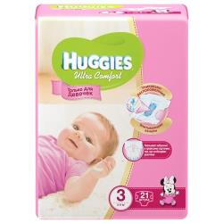 Huggies подгузники Ultra Comfort для девочек 3 (5-9 кг)