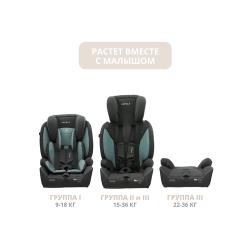 Автокресло-трансформер JOVOLA MyWay ISOFIX, бустер, группа 1,2,3, 9-36 кг, серый-зеленый