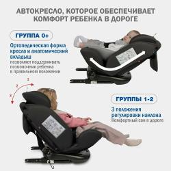 Кресло детское siger престиж isofix группа 0,1,2,3 графит