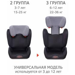 Автокресло детское поворотное Siger Дельта от 15 до 36 кг, черно-серое