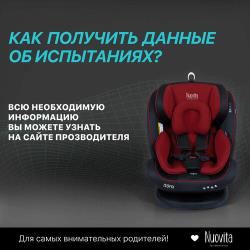 Автокресло детское с креплением Isofix Nuovita Maczione N0123i-1 /  Группа: 0+ / 1 / 2 / 3 – от 0 до 12 лет /  вес 0-36 кг (Nero Vinoso / Чёрно-бордовый)