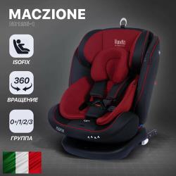 Автокресло детское с креплением Isofix Nuovita Maczione N0123i-1 /  Группа: 0+ / 1 / 2 / 3 – от 0 до 12 лет /  вес 0-36 кг (Nero Vinoso / Чёрно-бордовый)