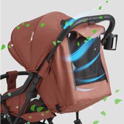 Коляска прогулочная детская Happy Baby Umma, коляска универсальная, дождевик, москитная сетка, подстаканник, коричневая
