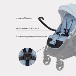 Коляска прогулочная всесезонная MowBaby Smart MB101, Black 2023