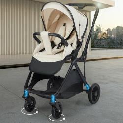 Коляска прогулочная детская Happy Baby Avery от 7 до 36 мес, складная, дождевик, москитная сетка, съемный бампер, коричневая