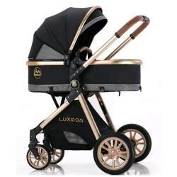 Детская коляска - трансформер Luxmom v9 3в1 черный, всесезонная, автолюлька