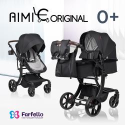Детская коляска трансформер 2 в 1 Aimile Original New Black, темно-...
