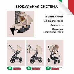 Коляска для новорожденных 3 в 1 Farfello Zuma Trio Comfort, Стальной серый