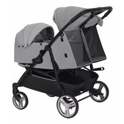 Универсальная коляска для двойни CARRELLO Connect CRL-5502 / 1 2 в 1, rock grey, цвет шасси: черный