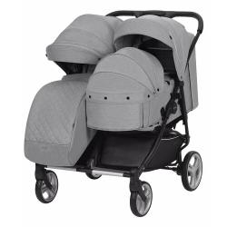Универсальная коляска для двойни CARRELLO Connect CRL-5502 / 1 2 в 1, rock grey, цвет шасси: черный