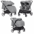 Универсальная коляска для двойни CARRELLO Connect CRL-5502 / 1 2 в 1, rock grey, цвет шасси: черный